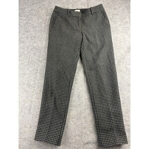 VTG J.Crew Green Herringbone Wool Flat Front Tapered Dress Pants Women's 0 EUC